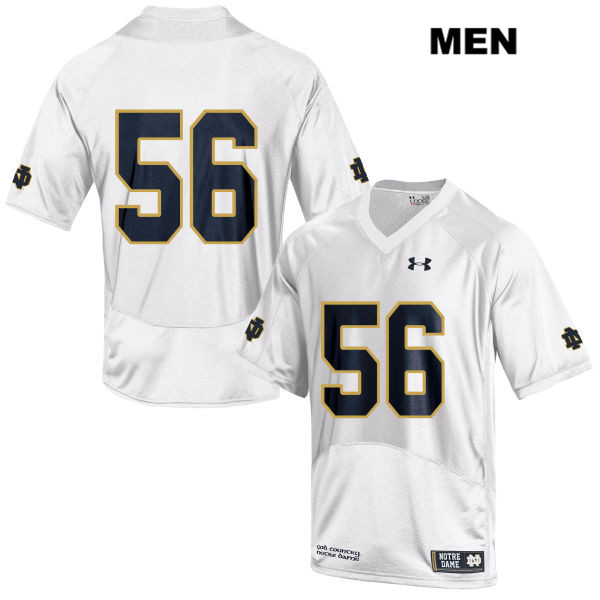 Men's NCAA Notre Dame Fighting Irish #56 John Dirksen Stitched College Under Armour Authentic White No Name Football Jersey HW10Q41QE